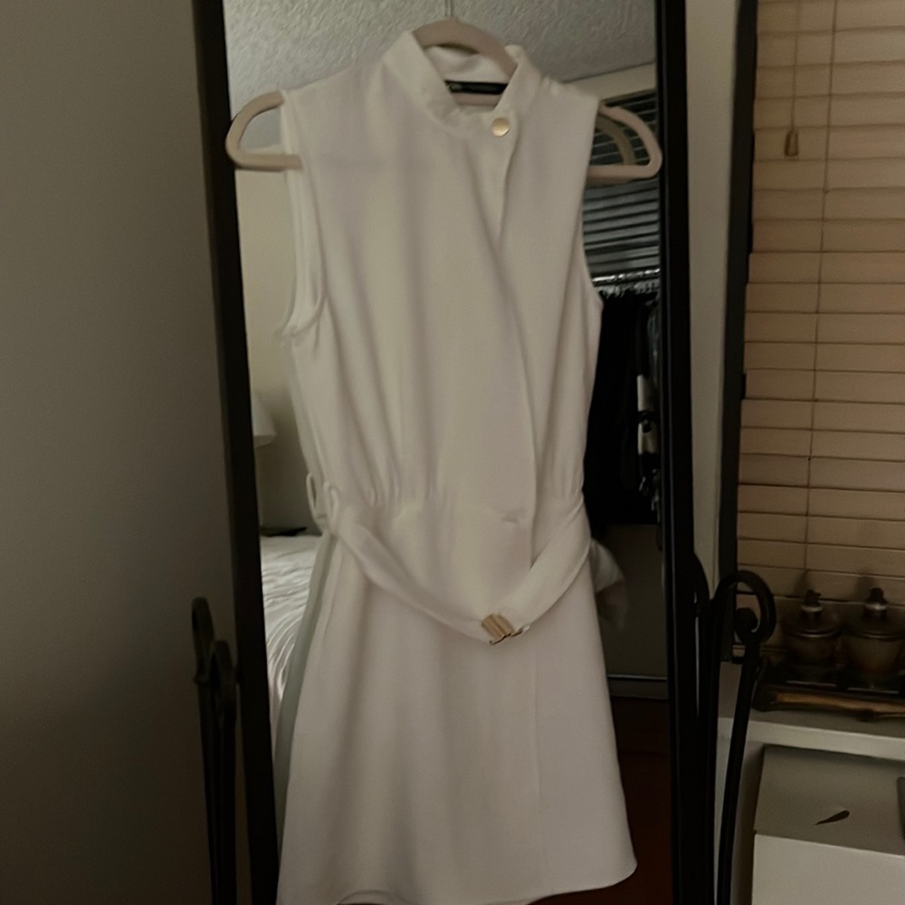 White belted romper